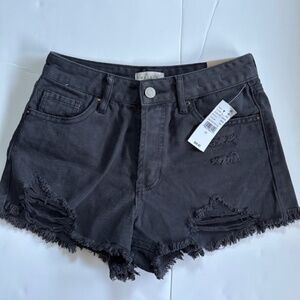 NWT PacSun black cut off shorts size 25 button fly